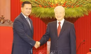 Tổng Bí thư Nguyễn Phú Trọng tiếp Thủ tướng Campuchia Hun Manet