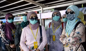 Indonesia kêu gọi người dân đeo khẩu trang phòng bệnh hô hấp