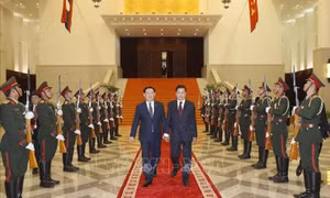 Chủ tịch Quốc hội Vương Đình Huệ hội kiến Tổng Bí thư, Chủ tịch nước Lào