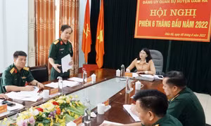 Hội nghị Đảng ủy Quân sự huyện Đầm Hà, Hải Hà phiên 6 tháng đầu năm 2022