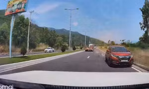 Nữ tài xế chạy xe ngược chiều trên đèo Cù Hin ở Nha Trang