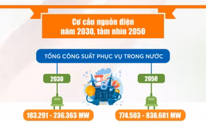 Tổng công suất một số nguồn điện quan trọng giai đoạn 2021-2030, tầm nhìn 2050
