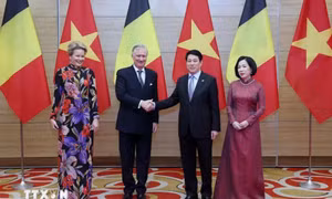 Chủ tịch nước Lương Cường chủ trì chiêu đãi cấp Nhà nước Nhà vua Bỉ