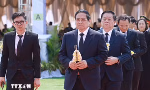 Thủ tướng Phạm Minh Chính dự Lễ truy điệu đồng chí Khamtay Siphandone
