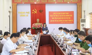 Phó Bí thư Tỉnh ủy Trịnh Thị Minh Thanh làm việc với Ban Thường vụ Thành ủy Uông Bí