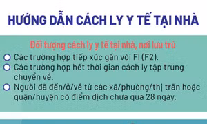 Hướng dẫn cách ly y tế tại nhà