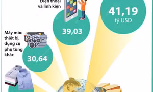 Việt Nam có 6 mặt hàng xuất khẩu trên 10 tỷ USD
