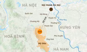 Đới đứt gãy sông Hồng gây động đất ở Hà Nội
