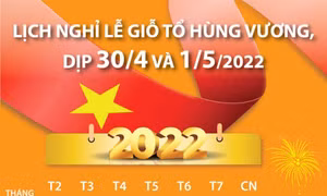 Lịch nghỉ lễ Giỗ Tổ Hùng Vương, dịp 30/4 và 1/5
