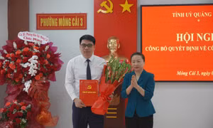 Công bố quyết định công tác cán bộ tại phường Móng Cái 3