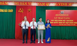 Phường Bãi Cháy trao Huy hiệu Đảng đợt 19/5/2026 và Quyết định kết nạp đảng viên
