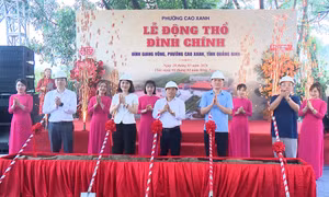Phường Cao Xanh tổ chức lễ động thổ đình chính đình Giang Võng