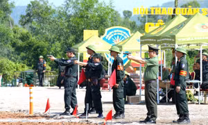 Thi bắn súng bài 1 và 8 tại Hội thao Công an nhân dân 