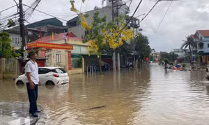 Mưa to gây ngập lụt cục bộ một số nơi trên địa bàn tỉnh
