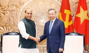 Tổng Bí thư, Chủ tịch nước Tô Lâm tiếp Bộ trưởng Bộ Quốc phòng Ấn Độ