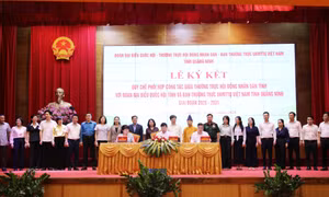 Ký kết quy chế phối hợp giữa Thường trực HĐND tỉnh với Đoàn ĐBQH tỉnh, Ban Thường trực Ủy ban MTTQ tỉnh