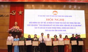 Biểu dương cá nhân, tập thể có thành tích xuất sắc trong thực hiện cuộc vận động “Toàn dân đoàn kết xây dựng nông thôn mới, đô thị văn minh”