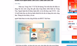 Khám, chữa bệnh bằng căn cước công dân gắn chip