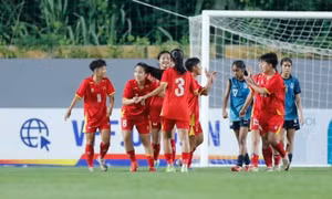 U20 nữ Việt Nam ghi bàn thắng khó tin ở vòng loại châu Á