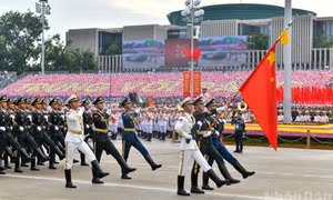 Đoàn quân đội quốc tế tham gia tổng duyệt trên Quảng trường Ba Đình