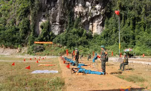Công ty Xây dựng công nghiệp mỏ tổ chức kiểm tra huấn luyện quân sự năm 2025