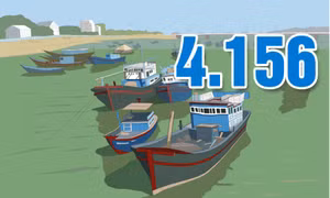 4.156 - là số tàu cá từ 6m trở lên của tỉnh đã đăng ký và cập nhật trên hệ thống CSDL nghề cá quốc gia
