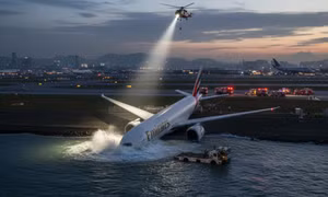 Máy bay trượt khỏi đường băng tại sân bay Hong Kong (Trung Quốc), 1 người mất tích