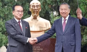 Tổng Bí thư Tô Lâm dự Lễ khánh thành tượng Chủ tịch Hồ Chí Minh tại Triều Tiên