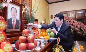 Chủ tịch nước Lương Cường thắp hương tưởng nhớ nguyên lãnh đạo Đảng, Nhà nước
