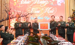 Phó Chủ nhiệm Tổng cục Chính trị Quân đội nhân dân Việt Nam kiểm tra sẵn sàng chiến đấu, chúc Tết Bộ CHQS tỉnh Quảng Ninh