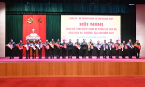 Bộ CHQS tỉnh công bố, trao quyết định về công tác cán bộ Ban CHQS xã, phường, đặc khu năm 2026