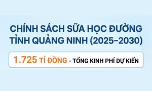 1.725 tỉ đồng - là dự kiến tổng kinh phí hỗ trợ sữa uống tại trường cho trẻ của tỉnh giai đoạn 2025–2030