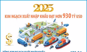 Năm 2025: Kim ngạch xuất nhập khẩu đạt hơn 930 tỷ USD