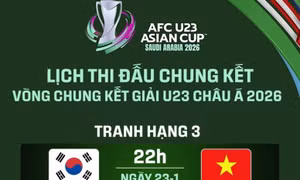 Lịch thi đấu trận tranh hạng ba và chung kết Giải U23 châu Á 2026