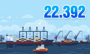 22.392 - là số lượt tàu biển đến các cảng của Quảng Ninh trong 5 tháng đầu năm