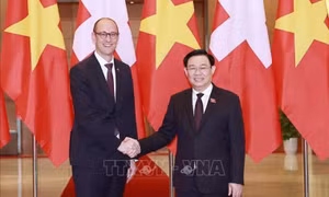 Chủ tịch Quốc hội Vương Đình Huệ đón, hội đàm với Chủ tịch Hội đồng Quốc gia Thụy Sĩ Martin Candinas