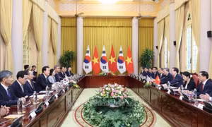 Chủ tịch nước Võ Văn Thưởng hội đàm với Tổng thống Hàn Quốc Yoon Suk Yeol