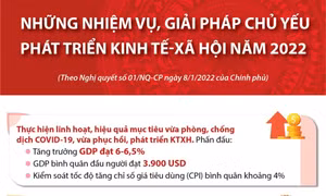 Những nhiệm vụ, giải pháp chủ yếu phát triển kinh tế-xã hội năm 2022