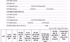Mẫu tờ khai phí, lệ phí áp dụng đối với các kỳ tính thuế bắt đầu từ ngày 1/1/2022 