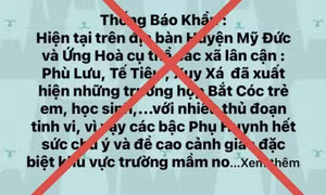 Xử lý nghiêm đối tượng thông tin thất thiệt bắt cóc trẻ em ở Hà Nội