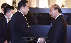 Chủ tịch nước Nguyễn Xuân Phúc dự cuộc gặp mặt cảm ơn các Trưởng đoàn tham dự Lễ Quốc tang cố Thủ tướng Abe Shinzo