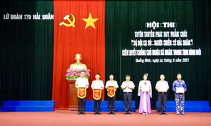 Lữ đoàn 170: Tổ chức Hội thi tuyên truyền về phát huy phẩm chất “Bộ đội Cụ Hồ  - Người chiến sỹ Hải quân”