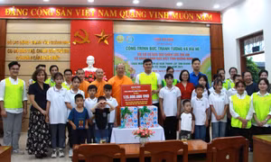 Trao tặng tranh tường cho Cơ sở bảo trợ chăm sóc trẻ em có hoàn cảnh đặc biệt tỉnh Quảng Ninh