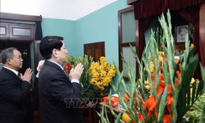 Chủ tịch nước Lương Cường dâng hương tưởng niệm Chủ tịch Hồ Chí Minh