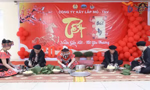 Công ty Xây lắp mỏ tổ chức Hội thi “Gói bánh chưng xanh - Vui xuân gắn kết”