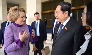 Chủ tịch Quốc hội Trần Thanh Mẫn tiếp xúc Trưởng đoàn các nước nhân dịp dự Hội nghị các Chủ tịch Quốc hội thế giới lần thứ 6