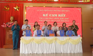 Phường Hiệp Hòa: Ký cam kết tăng cường quản lý đất đai, môi trường, trật tự xây dựng và vận động nhân dân GPMB