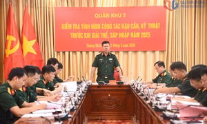 Quân khu 3 kiểm tra công tác hậu cần, kỹ thuật tại Bộ CHQS tỉnh Quảng Ninh