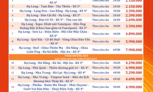 Bộ sản phẩm tour khách đoàn