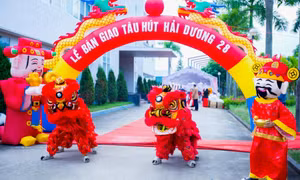 Bàn giao tàu hút Hải Dương 28 có công suất lớn nhất được đóng tại Việt Nam